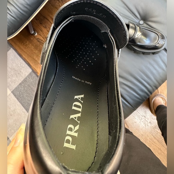 Authentic Prada Monolith Lug Sole Loafers Size 40 - Picture 7 of 10